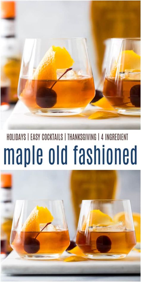 Maple Bourbon Old Fashion - this simple recipe adds a sweet maple twist to a classic bourbon mixed drink with notes of vanilla, orange and maple in each sip! #oldfashioned #oldfashionedcocktail #holidaycocktails #cocktailrecipe #mixology #bourbondrinks Maple Old Fashioned Cocktail, Apple Butter Old Fashioned Cocktail, Maple Bourbon Old Fashioned, Old Fashioned Mix Recipe, Maple Bourbon Cocktail, Commune Living, Bourbon Mixed Drinks, Old Fashion Drink Recipe, Maple Old Fashioned