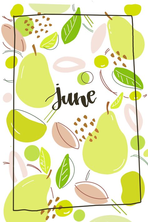 June Month Aesthetic, June Journal Cover, June Aesthetic Month, Fruit Bullet Journal, June Clipart, June Bullet Journal Cover, June Images, June Wallpaper, June Bullet Journal