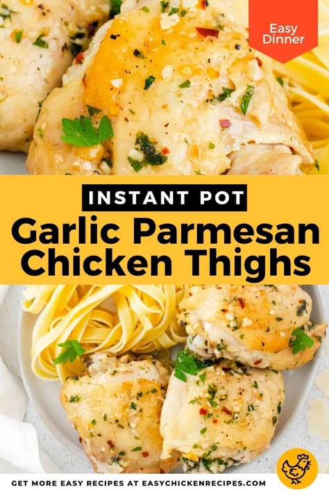 Instant Pot Garlic Chicken, Garlic Parmesan Chicken Thighs, Parmesan Chicken Thighs, Instant Pot Garlic Parmesan Chicken, Chicken Thighs Dinner, Chicken Thighs Recipe, Thighs Recipe, Easy Chicken Thigh Recipes, Chicken Breast Recipes Easy