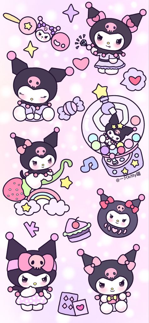 Kuromi Pictures, Hello Kitty Halloween Wallpaper, Kuromi Wallpaper, Walpaper Hello Kitty, Whatsapp Wallpaper Cute, My Melody Wallpaper, Kitty Drawing, Hello Kitty Drawing, Hello Kitty Backgrounds