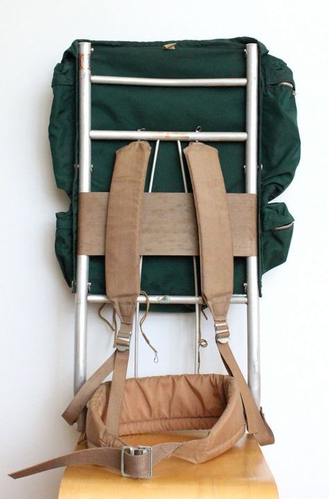 Vintage Camp Trails External Frame Back Pack by beachwolfvintage: Homemade Backpack, Traditional Bowhunting, External Frame Backpack, Diy Backpack Pattern, Frame Backpack, Outdoor Hacks, Green Camping, Backpack Pattern Sewing, Backpack Sewing