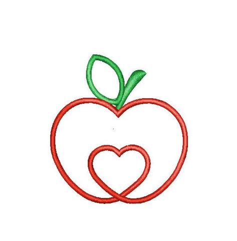 Sensory Projects, Teacher Tattoos, Apple Applique, Apple Tattoo, Father Daughter Tattoos, Garter Tattoo, Apple Heart, Embroidery Heart, App Ideas