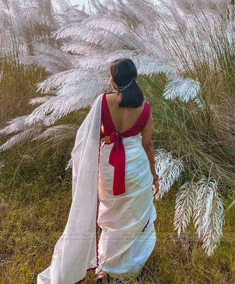 Bengali Photoshoot In Saree, Red And White Saree, Self Photography, Bengali Bride, Traditional Blouse Designs, Flower Photoshoot, Saree Poses, Fairytale Photography, Indian Photoshoot