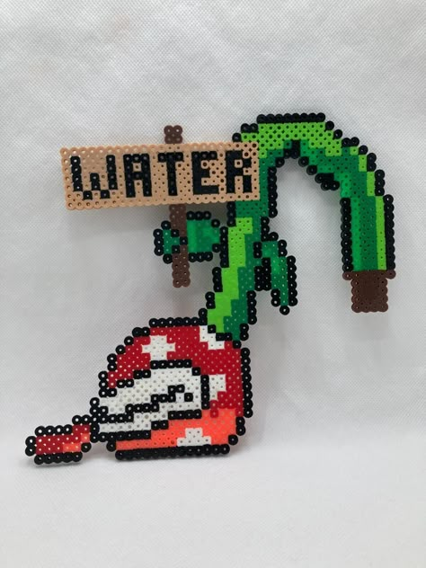 Handmade Mario Brothers Piranha Plant Perler Bead Pot Deco 8in Width 7in Height Shenron Perler Beads, Mario Fuse Beads, Hama Beads Gifts Ideas, Popular Perler Bead Patterns, Hamilton Perler Beads, Hollow Knight Perler Beads, Skeleton Perler Beads, Perler Bead Patterns Big, Super Mario Perler Bead Patterns