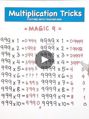 Maths Tricks Magic, Percentages Math, Multiplication Tricks, Maths Tricks, Math Hacks, Math Review, Math Tricks, Math Curriculum, Math Teacher