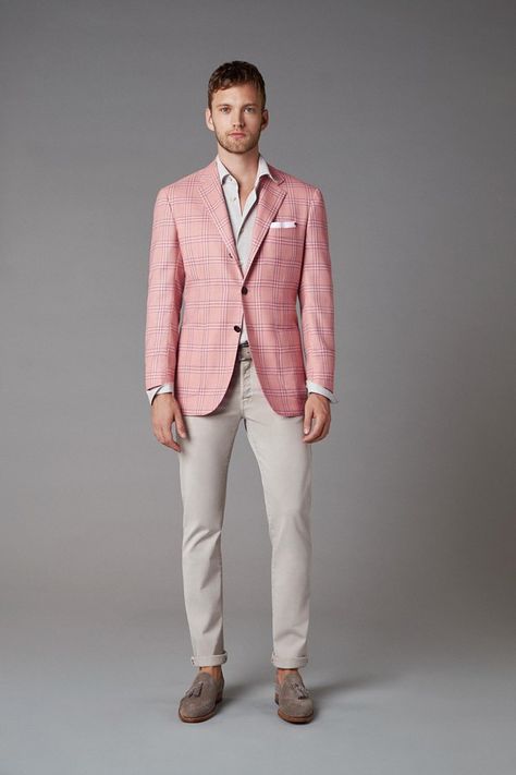 Kiton '19 Blazer Rosa Outfit, Color Combination Outfits, Outfit Rosa, Blazer Rosa, Spring Business Casual, Blazer Pattern, Mens Fashion Work, Mens Fashion Edgy, Mens Fashion Smart