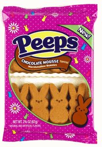 Chocolate Mousse Peeps! Peeps Flavors, Peeps Treats, Halloween Peeps, Marshmallow Bunnies, Discontinued Food, Peeps Marshmallow, Marshmallow Chocolate, Bunny Shape, Flavored Marshmallows