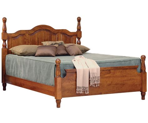 Buckingham Bed | Stutzman's Amish Furniture Queen Bed Dimensions, Hardwood Bed, Fitted Bedroom Furniture, Wood Bed Design, Fitted Bedrooms, Curved Headboard, Bed Dimensions, Four Poster, Wood Bed Frame