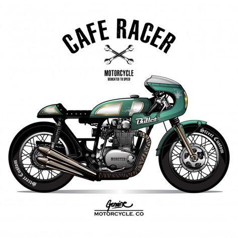 Vintage cafe racer póster Vector Premium | Premium Vector #Freepik #vector #fondo Vintage Motorcycle Art, Motorcycle Art Painting, Triumph Cafe Racer, Mt Bike, Motos Vintage, Vintage Cafe Racer, Vintage Motorcycle Posters, Motorcycle Drawing, Bike Drawing