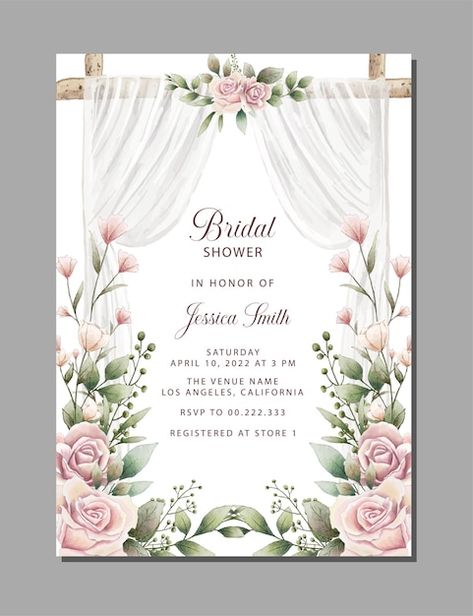 Drawing Wedding Invitation, Flower Invitation Card, Elegant Wedding Invitation Card, Wedding Invitations Leaves, Floral Wedding Invitation Card, Wedding Watercolor, Baby Shower Invitaciones, Wedding Invitation Card Template, Wedding Invitation Card Design