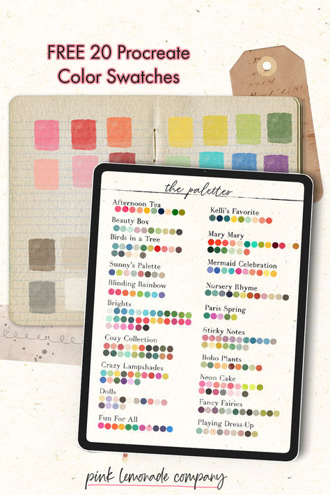 Download my 20 color swatches for Procreate for free. I'm also including a color palette PDF and a install video (if you're new to Procreate and need some help). Free! Procreate Swatches Free, Neon Cakes, Free Procreate, Doll Cake, Pink Lemonade, Beauty Box, Color Swatches, A Color, Nursery Rhymes