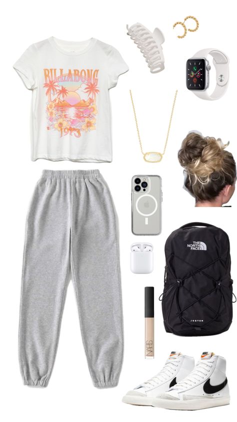 Cute Outfits For School Sweatpants, Outfit Ideas With Sweatpants, School Outfits Sweatpants, Cute Outfits For Middle School, Sweatpants Outfits For School, Outfits Sweatpants, Cute Middle School Outfits, Cute Sweatpants Outfit, Preppy Outfits For School