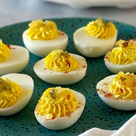 Deviled eggs with Miracle Whip are the perfect five-ingredient party food. Pair with mini roasted peppers with goat cheese and BLT appetizer cups for a Miracle Whip Deviled Eggs, Mini Cup Appetizers, Deviled Eggs With Miracle Whip, Peppers With Goat Cheese, Blt Appetizer, Cup Appetizers, Appetizer Cups, Bread Of Life, Miracle Whip