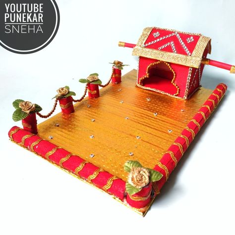 Lagan Patrika Decoration Idea, Ring Thali Decoration, Engagement Thali Decoration, Engagement Thali Decoration Ideas, Lagan Patrika Decoration, Lagan Lakhan Tray Decoration, Chhab Decoration Idea, Decoration Ideas Engagement, Wedding Tray Decoration Ideas