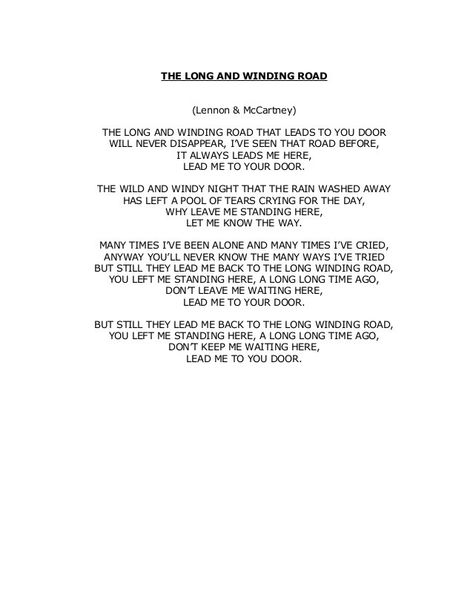 #TheBeatles - The Long & Winding Road The Long And Winding Road Beatles, Long Winding Road, The Long And Winding Road, Long And Winding Road, Lennon And Mccartney, Ayurvedic Healing, Winding Road, Music Lessons, The Beatles