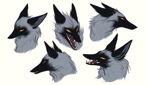 Angry Fox, Wolf Character, Canine Art, Incubus, Creature Drawings, Fox Art, Animal Sketches, Creature Concept Art, Arte Animal