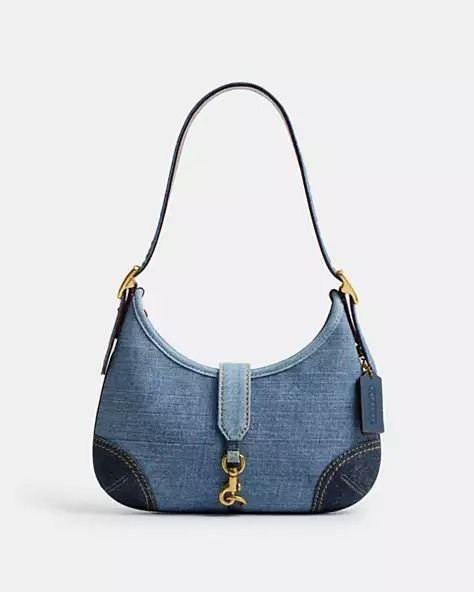 The Coach Originals: Vintage Handbags | COACH® Coach Hampton Hobo Bag, Coach Denim Bag, Handbags Coach, Repurposed Denim, Vintage Designer Bags, The Fine Print, Vintage Coach Bags, Leather Scraps, Backpack Charm