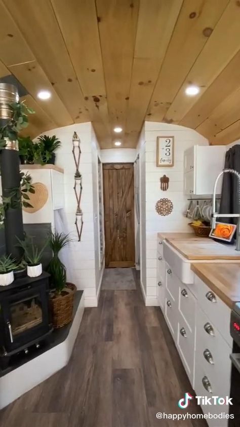 Off Grid Skoolie, Tiny Home Bus, Bus House Conversion, Renovated Bus Home, Bus Renovation Interiors, Bus Homes Converted, Bus Life Interior, School Bus Renovation, Renovated Bus