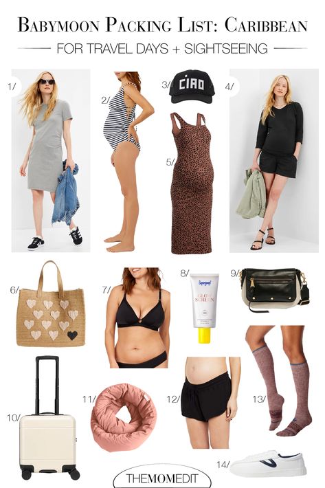 Maternity Travel Outfit, Babymoon Packing List, Babymoon Outfits, Maternity Suit, Traveling Pregnant, Flight Outfit, Maternity Clothes Summer, Gap Maternity, Maternity Swimsuit