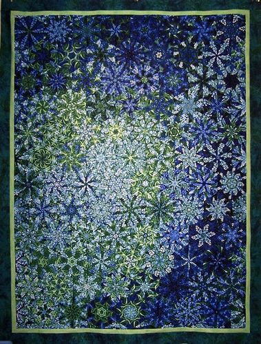 One Block Wonder Quilt, Quilted Throws, Kaleidoscope Quilts, Quilt Journal, Inspirational Quilts, Green Quilts, Millefiori Quilts, Snowflake Quilt, One Block Wonder