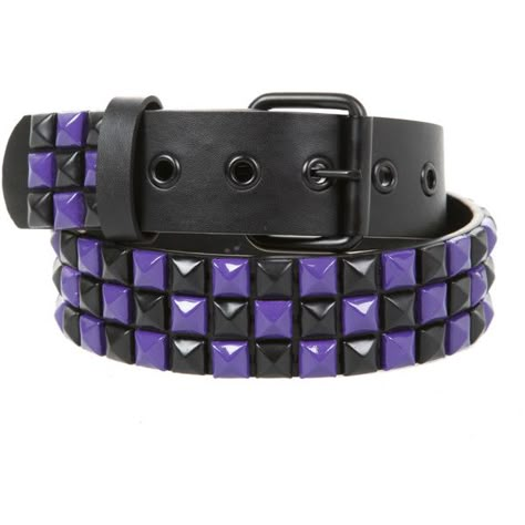 Belts / Buckles | Accessories ($20) ❤ liked on Polyvore Checkered Belt, Stud Belt, Black Pyramid, Scene Accessories, Purple Belt, Scene Outfits, Scene Fashion, Scene Kids, Scene Emo