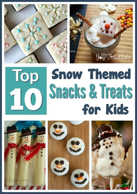 Top 10 Snow Themed Snacks & Treats for Kids #kidfood #funfood Theme Snack, Themed Snacks, Snowman Treats, Winter Snack, Snow Party, Treats For Kids, Snow Theme, Holiday Dishes, Preschool Snacks