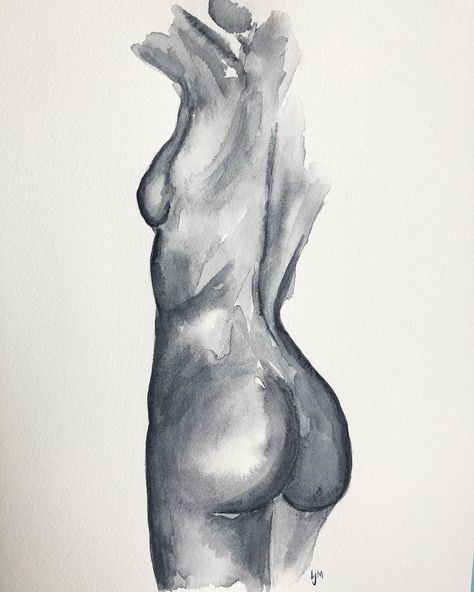 Body Watercolor Painting, Nude Watercolor Painting, Feminine Painting, Female Paintings, Female Body Paintings, Art Random, Water Paint, Female Art Painting, A Present