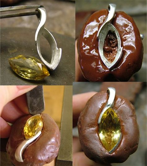 Brown Stuff, Stone Settings Jewelry, Silversmithing Jewelry, Metal Jewelry Making, The Forge, Jewelry Education, Metalsmithing Jewelry, Wax Carving, Jewelry Workshop