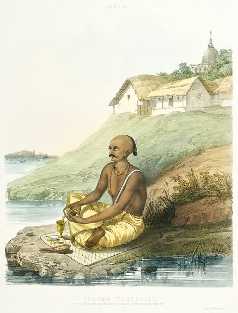 Hand signs represent to Tortoise from The Sundhya or the Daily Prayers of the Brahmins (1851) by Sophie Charlotte Belnos (1795–1865). What Is Yoga, Saints Of India, India Independence, Indian Art Gallery, Free Illustration Images, History Of India, Hinduism Art, Om Namah Shivaya, Daily Prayers