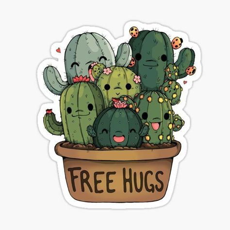 Images Noêl Vintages, Kaktus Dan Sukulen, Cactus Stickers, Preppy Stickers, Sticker Design Inspiration, Happy Stickers, Cute Laptop Stickers, Stickers Cool, Tumblr Stickers