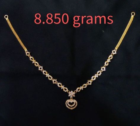 Gold Casting Necklace 8.850 grams in low weight916 KDM Hallmark passedCould you please WhatsApp me on  91 8553231866 for more queries. Gold Cz Necklace Indian, Chain Chocker Neckless, 20 Grams Necklace Designs, Necklace With Weight Gold, Gold Necklace 10 Grams, Weight Less Gold Jewellery, Low Weight Gold Jewellery, Kids Gold Necklace Designs, Gold Necklaces In 10 Grams