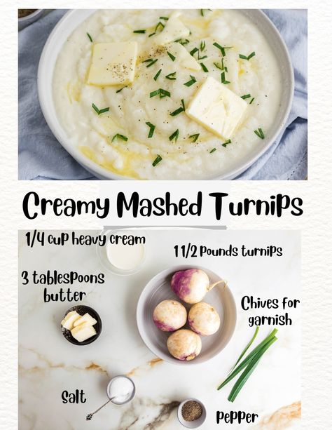 Mashed Turnips (Video) - Tasty Homemade Recipes Turnip Puree Recipe, Keto Mashed Turnips, Mashed Turnips Recipe, Turnip Mashed Potatoes, Boiled Turnips Recipe, Turnip Root Recipes, Purple Top Turnips Recipe, Creamed Turnips, Cooking Turnips