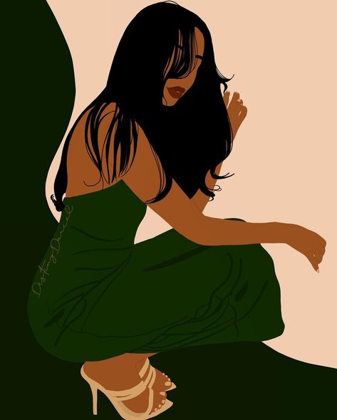 Green And Gold Color Palette, Megan Hess Illustration, Black Power Art, Melanin Art, Gold Color Palette, Emerald Green And Gold, Good Morning Girls, Megan Hess, African Women Art