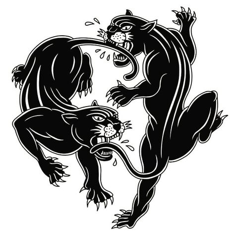 Panther Tattoo, Japan Tattoo Design, Traditional Tattoo Art, Tattoo Flash Art, American Traditional Tattoo, Black Ink Tattoos, Flash Art, Simplistic Tattoos, Tattoo Design Drawings