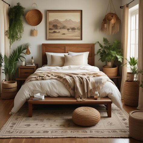 🛏️ Cozy bedroom vibes! Wood bed, comfy linen, soft throws & lots of pillows. 🌿 Potted greens and woven baskets add a natural touch. Boho rugs & rustic accents complete the look! ✨ #BedroomGoals #BohoChic #HomeDecor #CozySpace #PlantLove 🖼️🧺🌵
#odastudioAI #odaAIstudio #odastudio
#bedroomdecor #bedroomdesign #bedroomideas #bedroomstyle #cozybedroom #masterbedroom #bedroominspiration #modernbedroom #bedroominterior #bedroomdetails Bedroom Wood Decor, Dark Wood Furniture Bedroom, Wc Room, Bedroom Decor Wood, Bed Comfy, Sage Bedroom, Rugs Rustic, Bedroom Vibes, Bed Interior