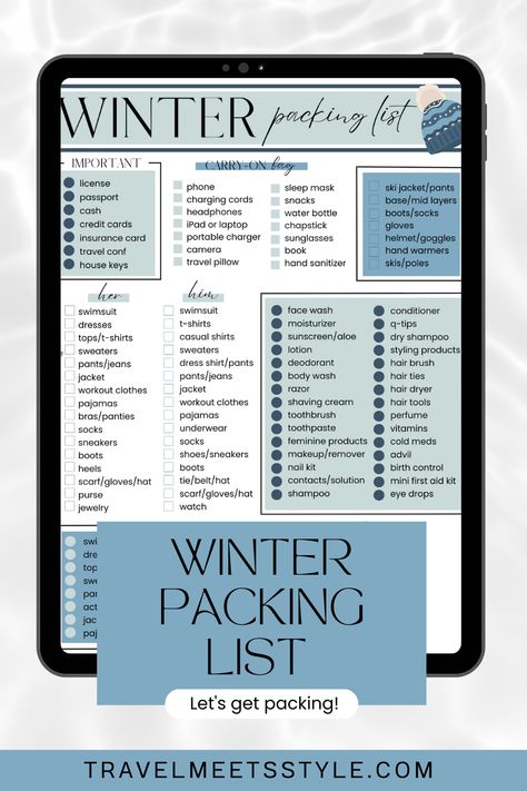 winter packing list Scotland Packing List Winter, How To Pack For Winter Vacation, Packing List Winter Vacation, Packing List For Winter Vacation, Packing List For Colorado, Winter Packing List Cold Weather, Packing List Cold Weather, Colorado Packing List, Packing List Winter