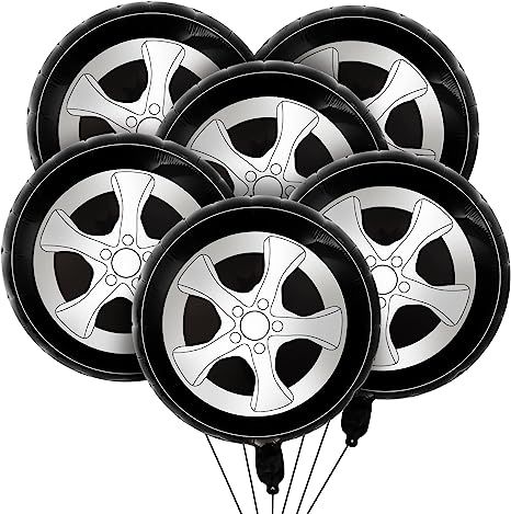 Amazon.com: 6 Pcs Wheel tire Balloons 18 Inch Race Car Balloons Race Car Party Decorations Car Foil Balloons Large Car Birthday Party Supplies Car Theme Party Decorations Black White : Toys & Games Race Car Theme Party, Car Theme Party, Race Car Party Decorations, Single Balloon, Balloon Race, Race Car Themes, Car Themed Parties, Car Theme, Car Party