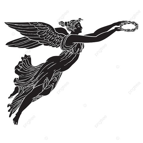 Goddess Silhouette, Winged Goddess, Greek Women, Ancient Greek Sculpture, Ancient Goddesses, Face Illustration, Greek Sculpture, Silhouette Illustration, Roman Mythology