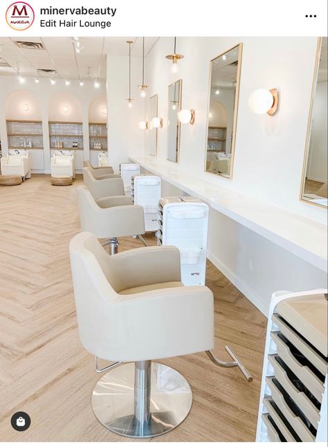 Ritual Space, Minerva Beauty, Salon Lighting, Beauty Room Salon, Home Hair Salons, Esthetics Room, Spa Room Decor, Beauty Salon Furniture, Hair Salon Interior