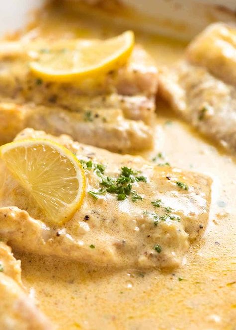 Lemon Cream Sauce, Lemon Cream Sauces, White Fish Recipes, Fish Recipes Baked, Fish Dinner Recipes, Recipetin Eats, Recipe Tin, Fish Recipes Healthy, Fish Recipe