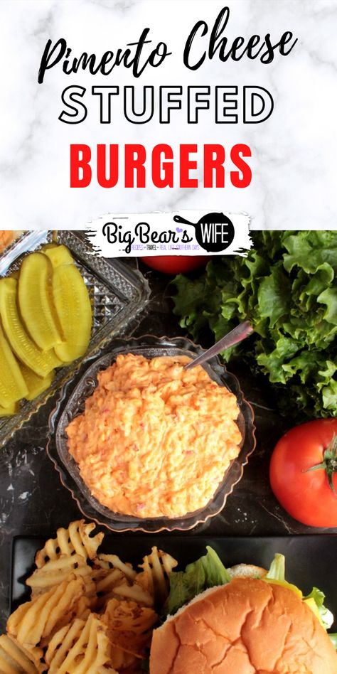 Stuffed Hamburgers, Cheeseburger Recipes Homemade, Stuffed Burger, Homemade Pimento Cheese, Easy Burger Recipe, Beef Recipe Instant Pot, Perfect Burger, Beef Ribs Recipe, Easy Burgers