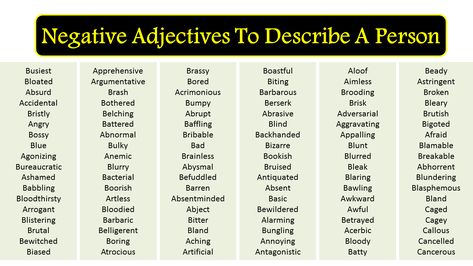 Horror Adjectives, How To Describe A Person, Negative Adjectives, Adjectives To Describe Personality, Describe A Person, Good Adjectives, Words To Describe People, Oc Story, Adjective Words