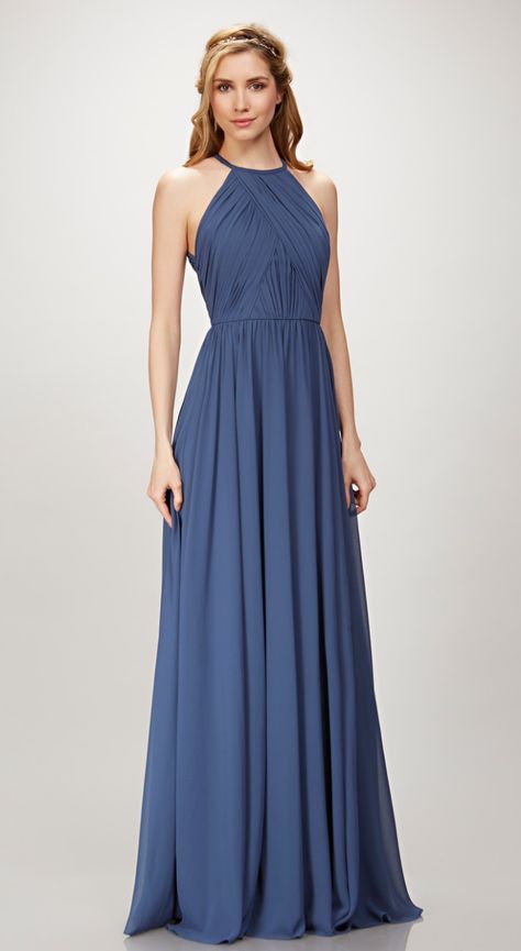 Halter Neck Bridesmaid Dress Halter Neck Bridesmaid Dresses, Bridesmaid Dress Navy, Halter Top Wedding Dress, Theia Dresses, Áo Blu, Bridesmaids Dress Inspiration, Designer Bridesmaid Dresses, Navy Bridesmaid Dresses, Halter Top Dresses