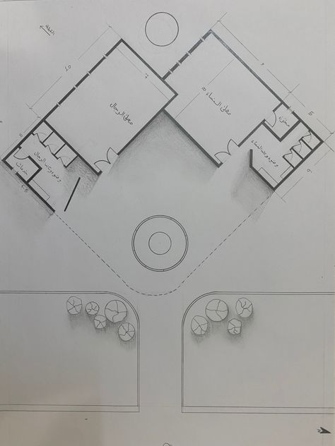 Mosque design Mosque Floor Plan, Small Mosque Design Interior, Mosque Layout, Drawing Mosque, Small Mosque, Mosque Design, Plan Layout, Layout Plan, Mosque Architecture