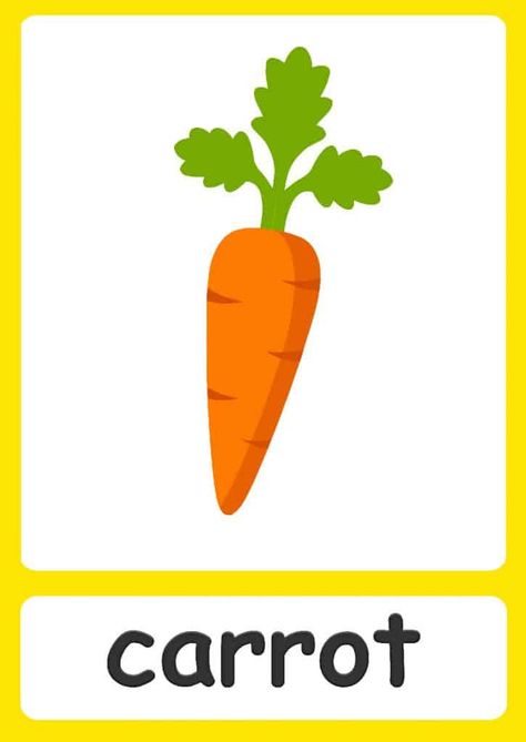 Vegetable flashcards for kids! Vegetables Flashcards For Kids, Vegetable Poster, Flashcard Maker, Food Flashcards, Flash Cards For Kids, Baby Flash Cards, Teach English To Kids, Kids Vegetables, English Activities For Kids