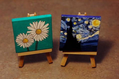 Aesthetic Coasters, Mini Tela, Mini Canvases, Mini Toile, Paintings Oil, Small Canvas Paintings, Simple Canvas Paintings, Canvas Painting Tutorials, Cute Canvas Paintings