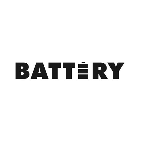 #verbicon battery by shaoorhyder10 Battery Logo Design, Battery Logo, Word As Image, Graphic Design 101, Negative Space Logo, Typography Logo Inspiration, Sentence Frames, Battery Icon, Negative Space Logos