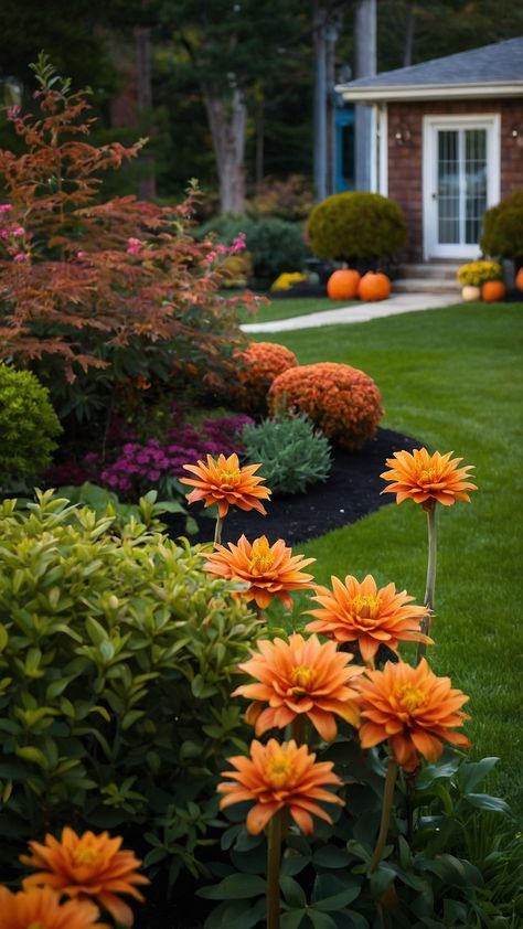 Transform your outdoor landscape this fall with easy DIY decor ideas for small front porches bloxburg front yards and Zone 6 gardens Discover simple yet stunning fall garden decorations perfect for Zone 5 Texas and Zone 6 Texas climates Explore beautiful flower arrangements outdoor DIY projects and kid-friendly gardening tips to elevate your fall garden into a cozy autumn oasis Fall Wonderland, Ultra Modern Homes, Easy Diy Decor, Front Yards, Fall Flower, Zone 5, Outdoor Landscape, Small Front Porches, Stone Path