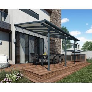 CANOPIA by PALRAM Feria 10 ft. x 14 ft. White/White Aluminum Patio Cover with Side Wall-705263 - The Home Depot Aluminum Patio Covers, Cheap Pergola, Pergola Swing, Pergola Attached To House, Pergola Design, Patio Cover, Wooden Pergola, Backyard Pergola, Deck With Pergola