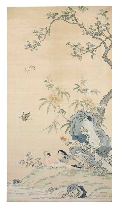 Chinese Art Traditional, Chinese Textiles, Antique Bird Illustration, Chinese Traditional Art, Chinese Dynasty, Chinese Art Painting, 15 September, Japanese Drawings, Duck Art